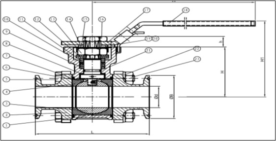 Valvula de Bola Clamp 4 Tornillos