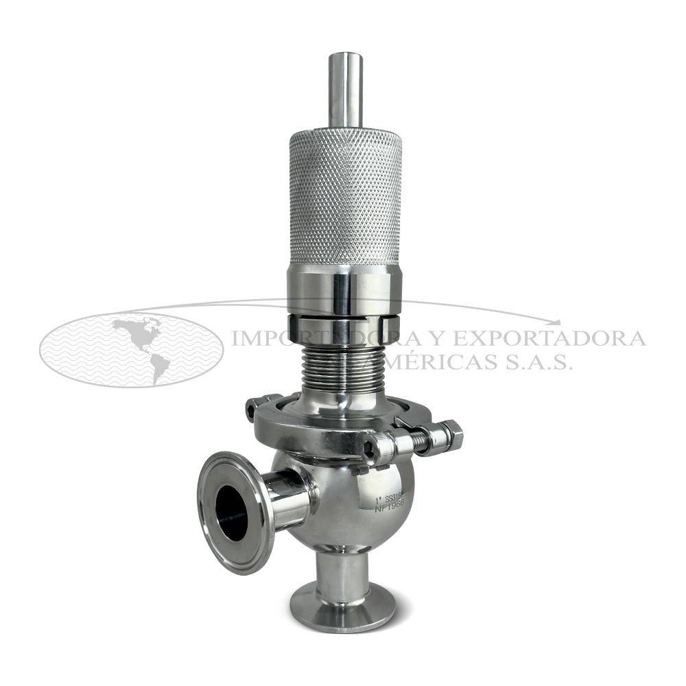 Válvula De Seguridad Acero Inoxidable Clamp Calib. 60 PSI.
