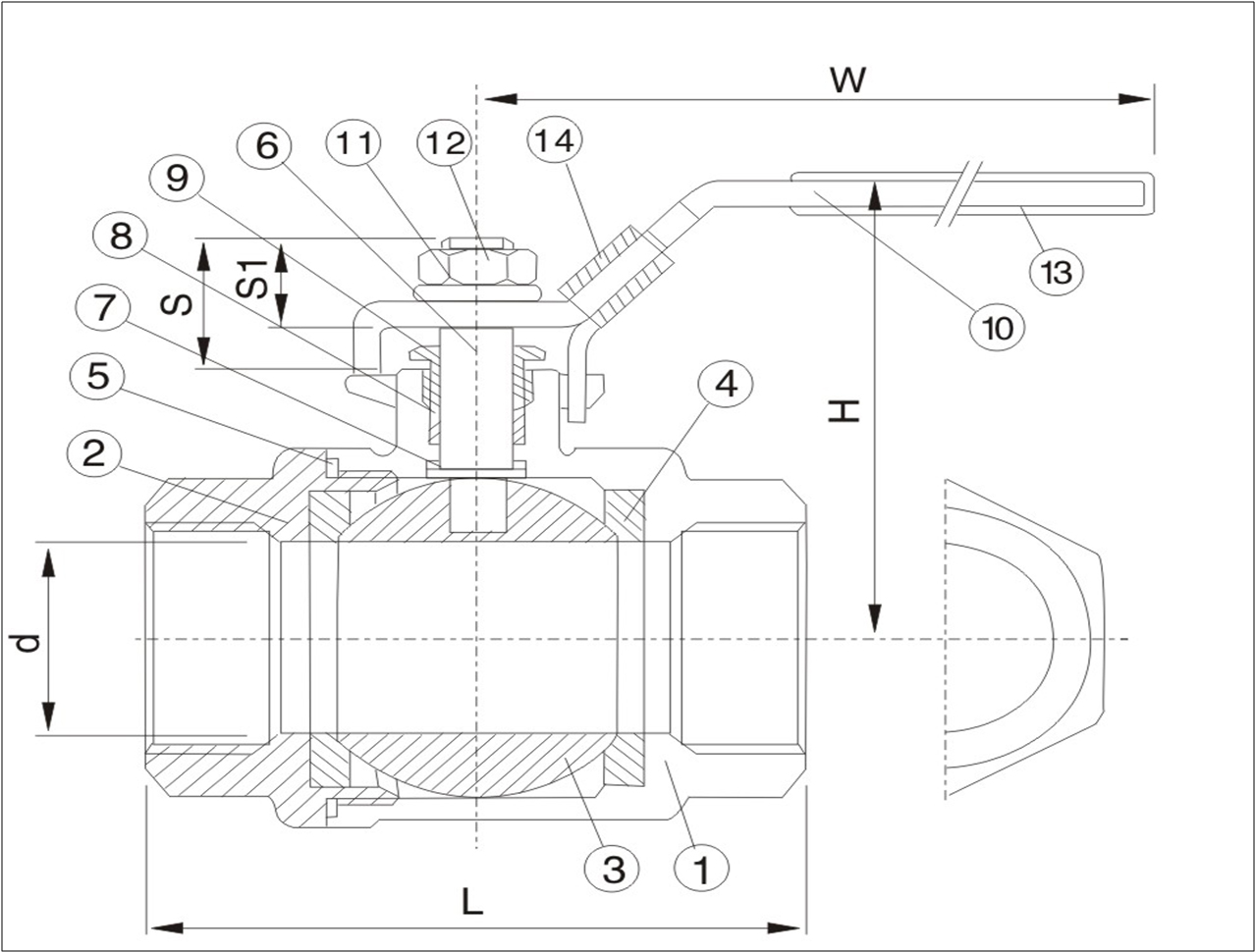 válvula bola paso full