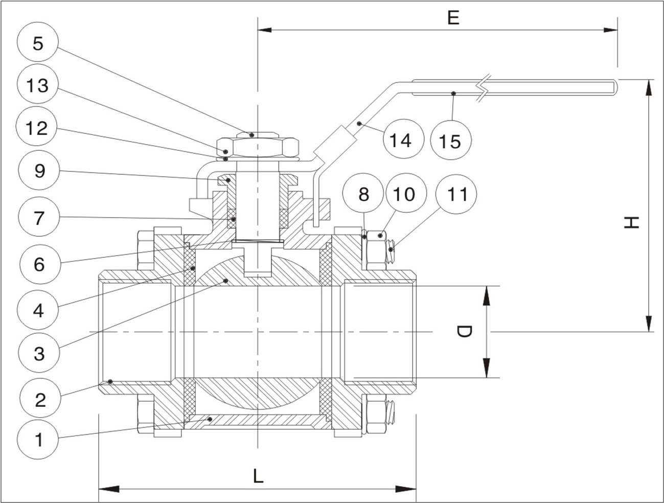 válvula bola cuatro tornillos