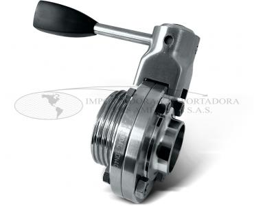 Válvula Mariposa DIN Macho Roscar Acero inoxidable