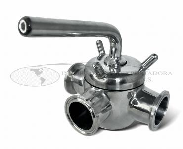 Válvula 3 vías Acero Inoxidable Clamp Tipo Cono Bogotá