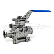 Válvula Bola Acero Inoxidable 4 tornillos Con Mounting Clamp