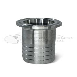 Adaptador Acero Inoxidable Clamp X Manguera 304