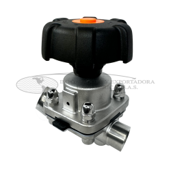 Válvula Diafragma Acero Inoxidable Soldar Manual Sello PTFE/EPDM
